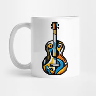 Guitar illustration. Guitar illustration in cubist style Mug